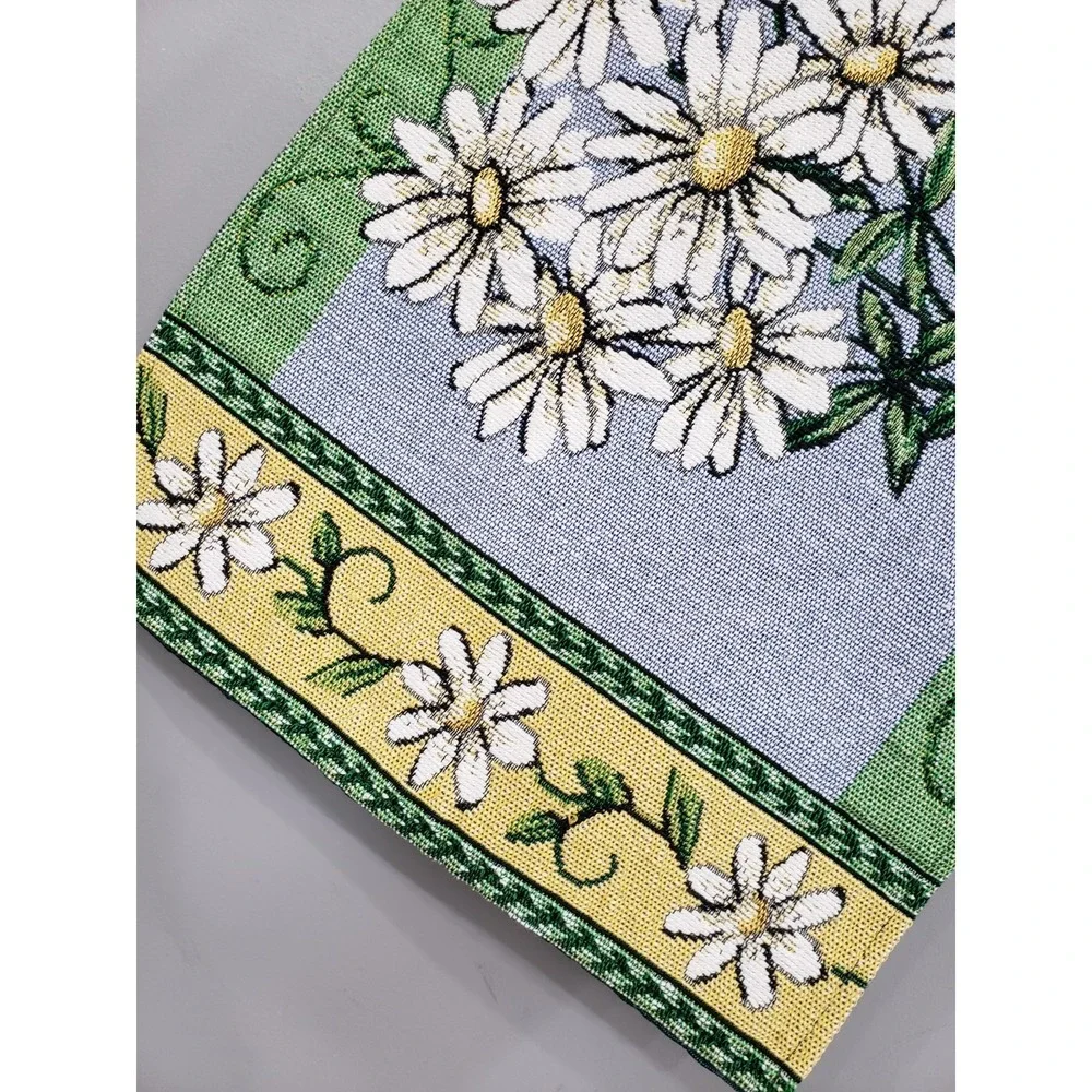 Jacquard Tapestry Table Runner Sunflowers Floral garden cottagecore whimsical